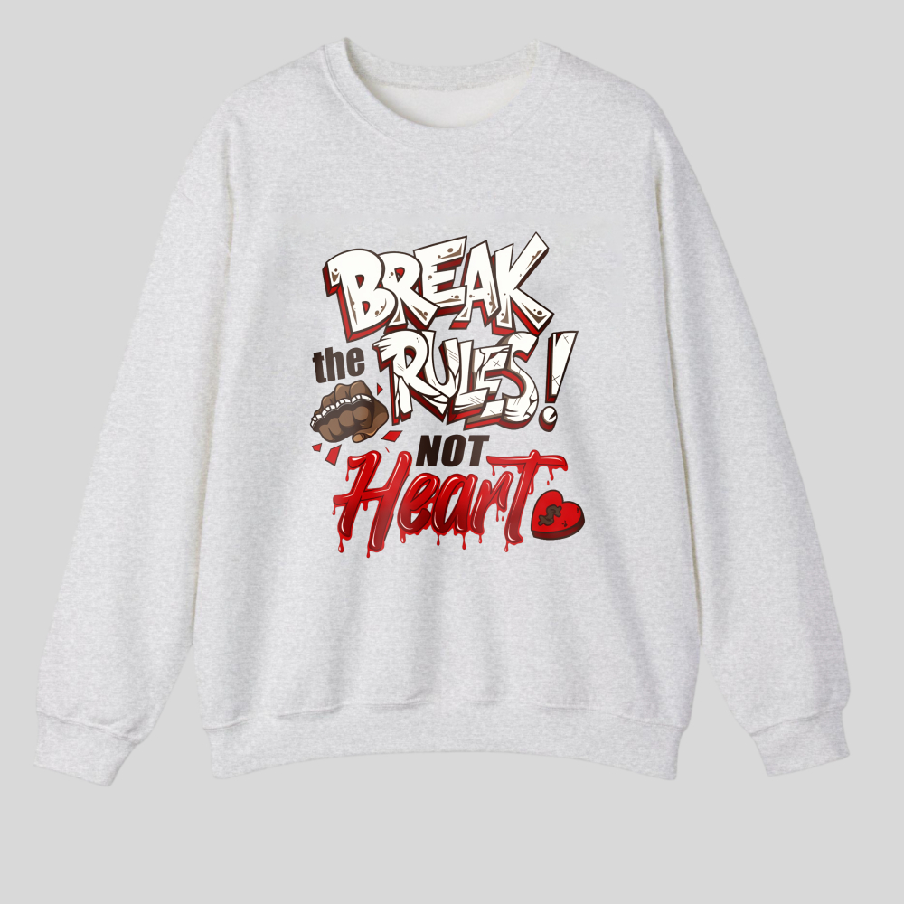 Break The Rules With Heart tshirt 100% cotton