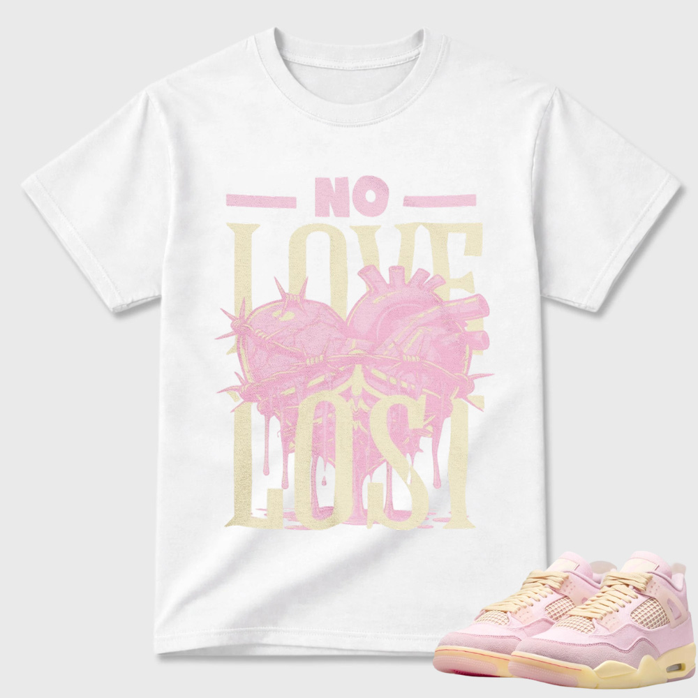 Loveless Sneaker Shirt White to Match Jordan 4 Iced Carmine