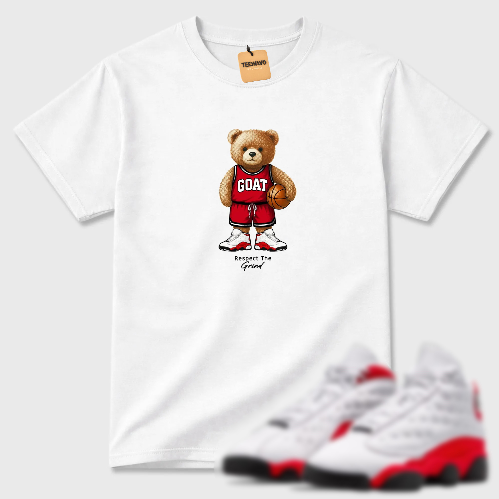 GOAT Mode Sneaker Tees - AJD 13 University Red