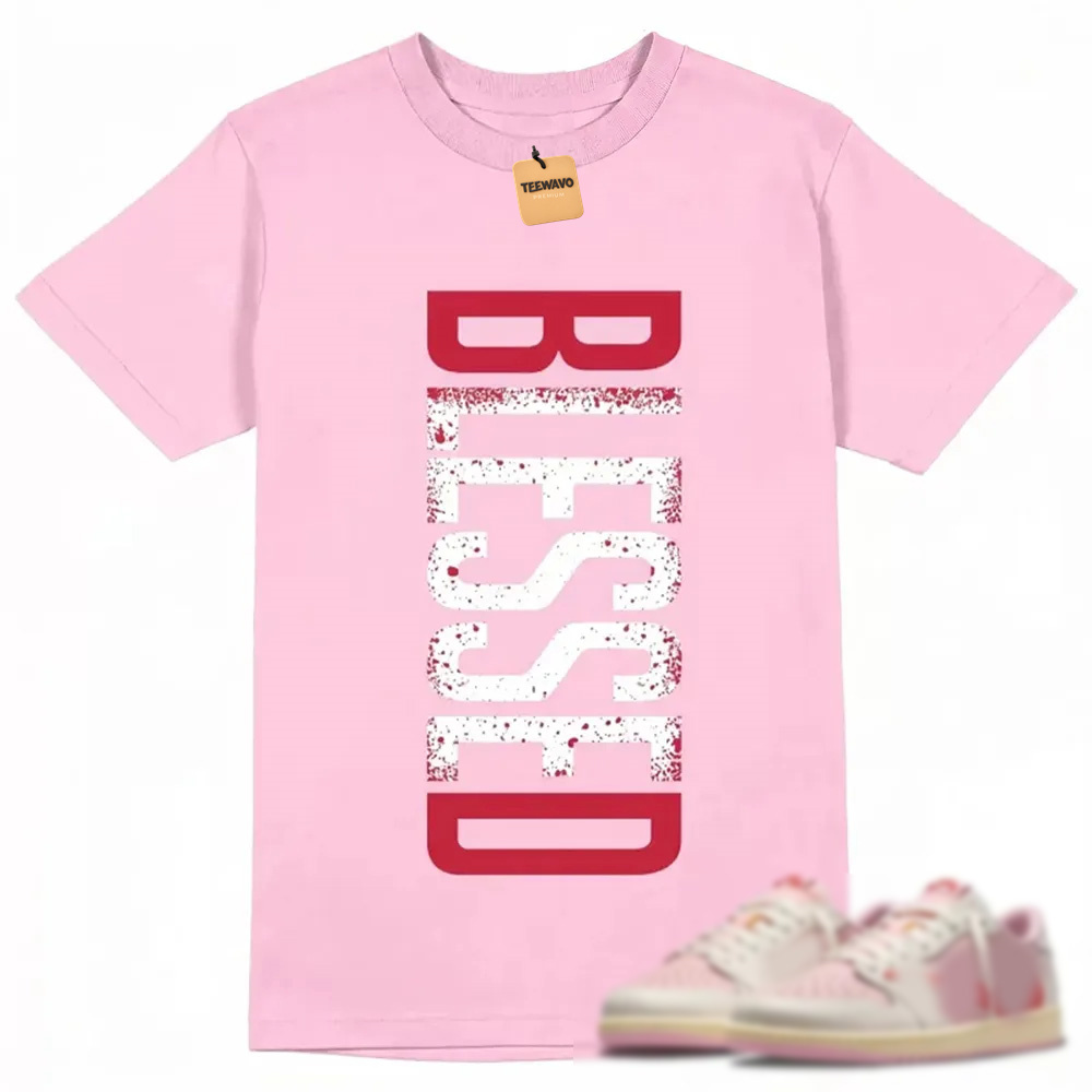 Blessed Shirt to Match Air Jordan 1 Low TS Tropical Pink – AJD1 Matching Graphic Tee