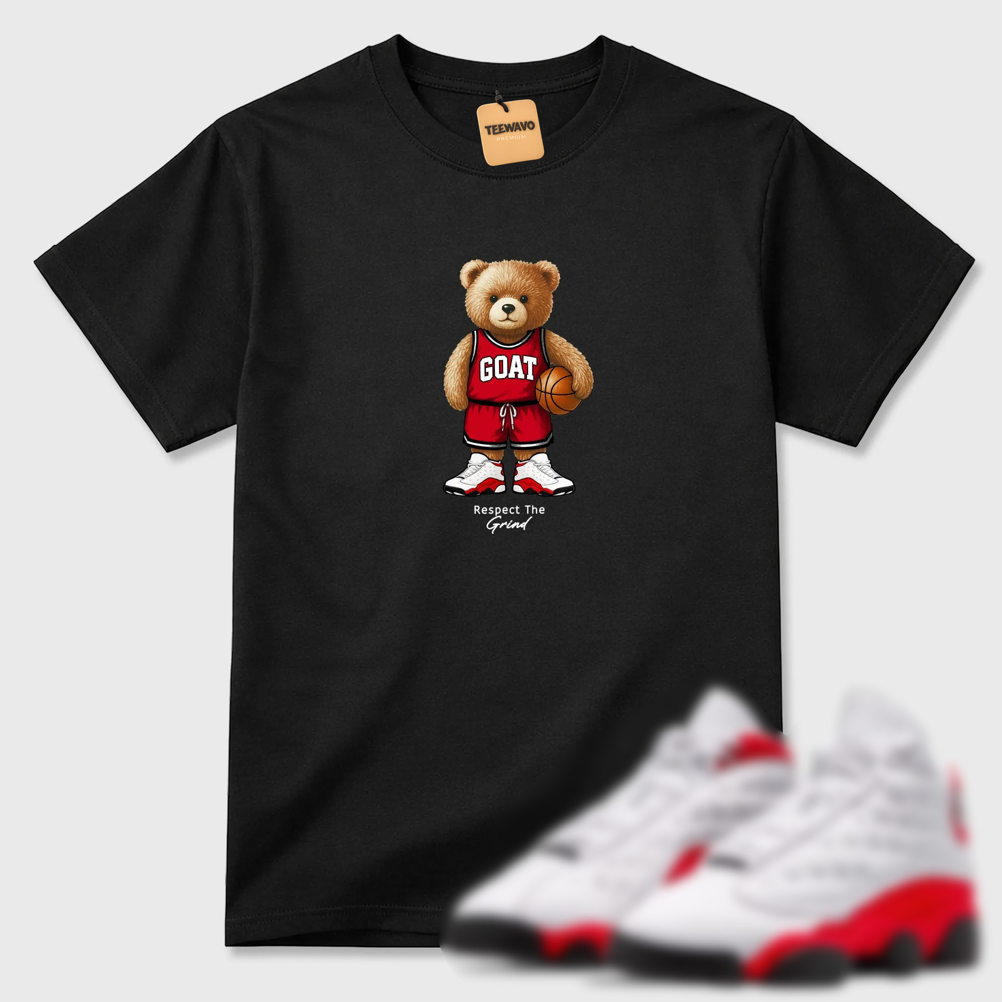 GOAT Mode Sneaker Tees - AJD 13 University Red