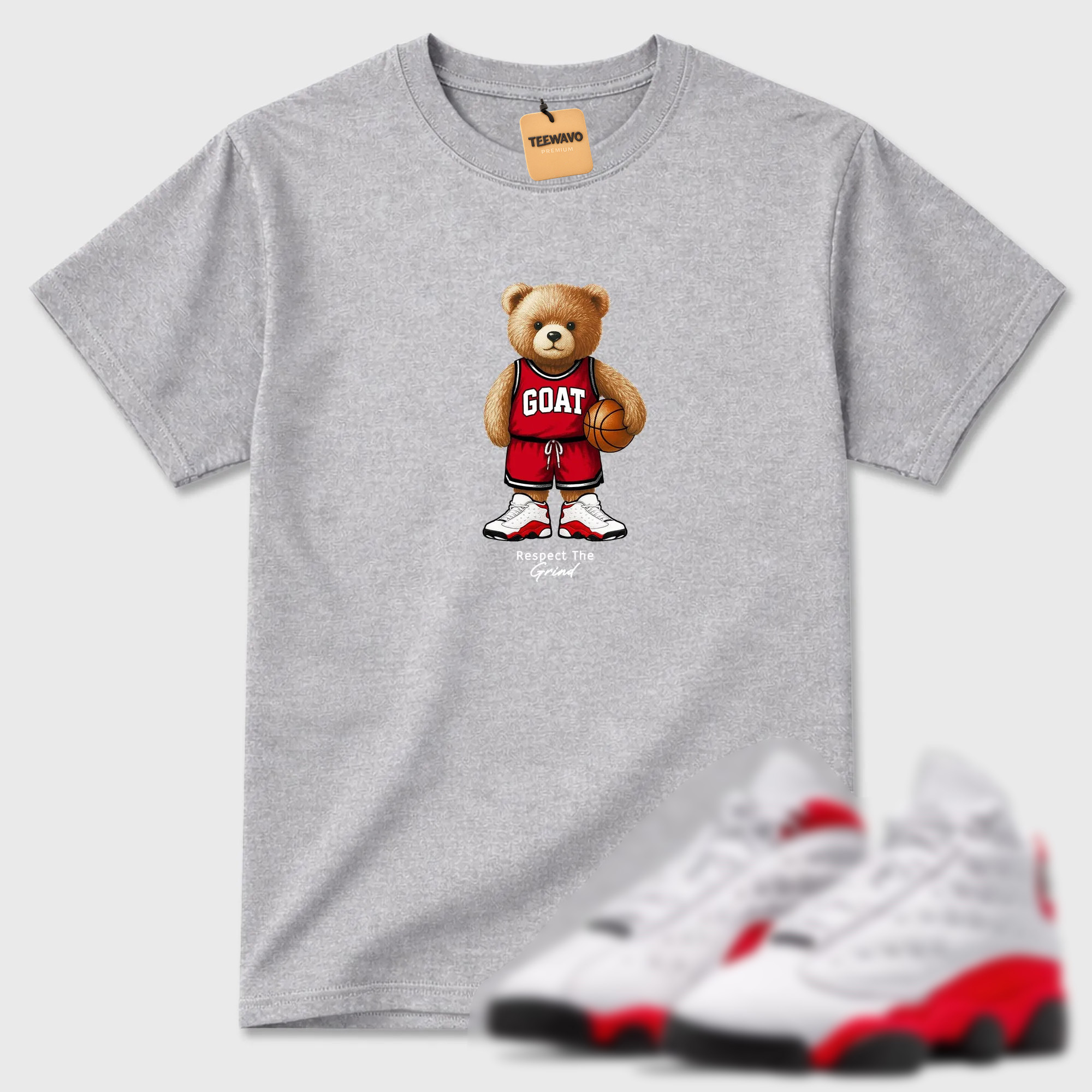 GOAT Mode Sneaker Tees - AJD 13 University Red