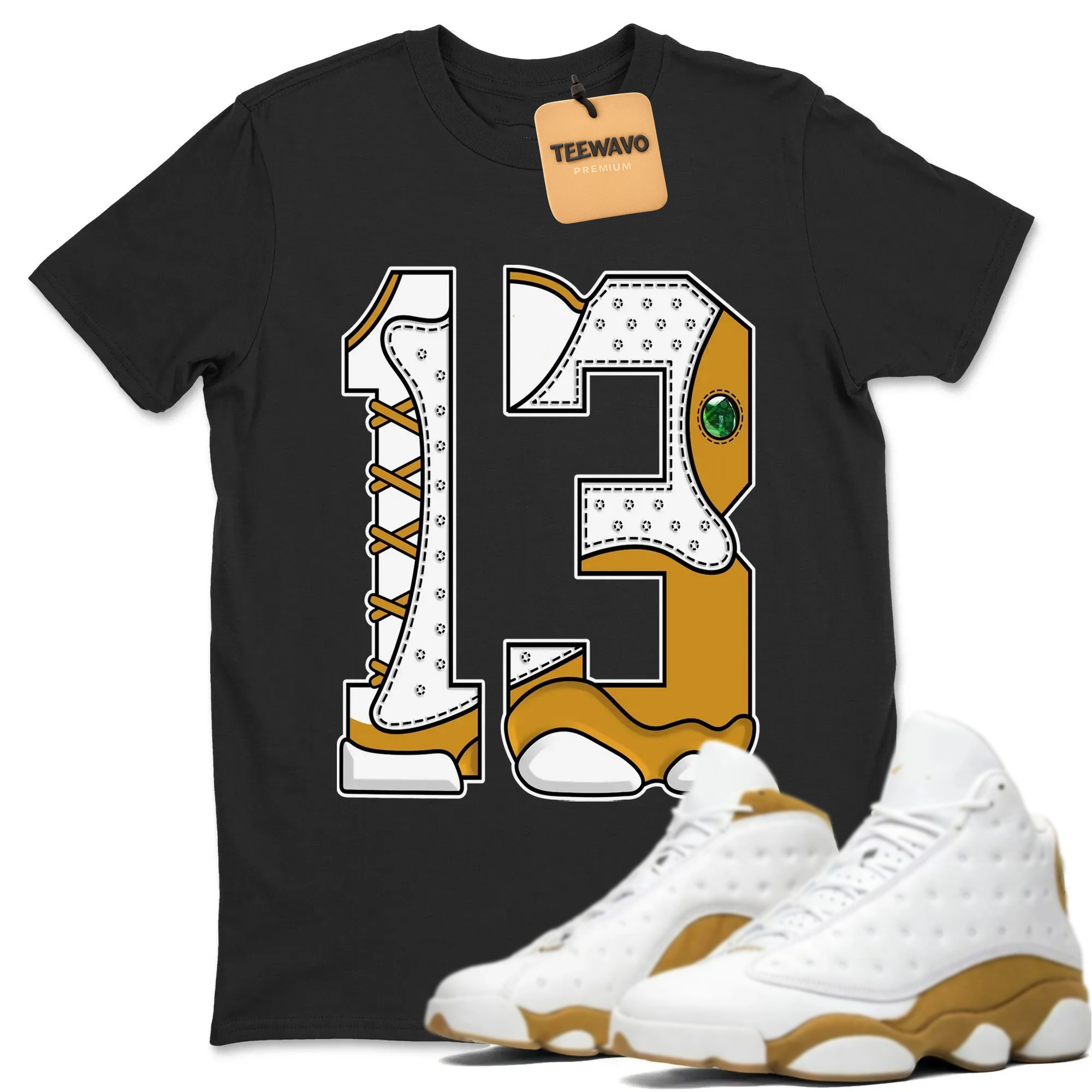 Number 13 Unisex Tops - Air Joardan 13 Wheat