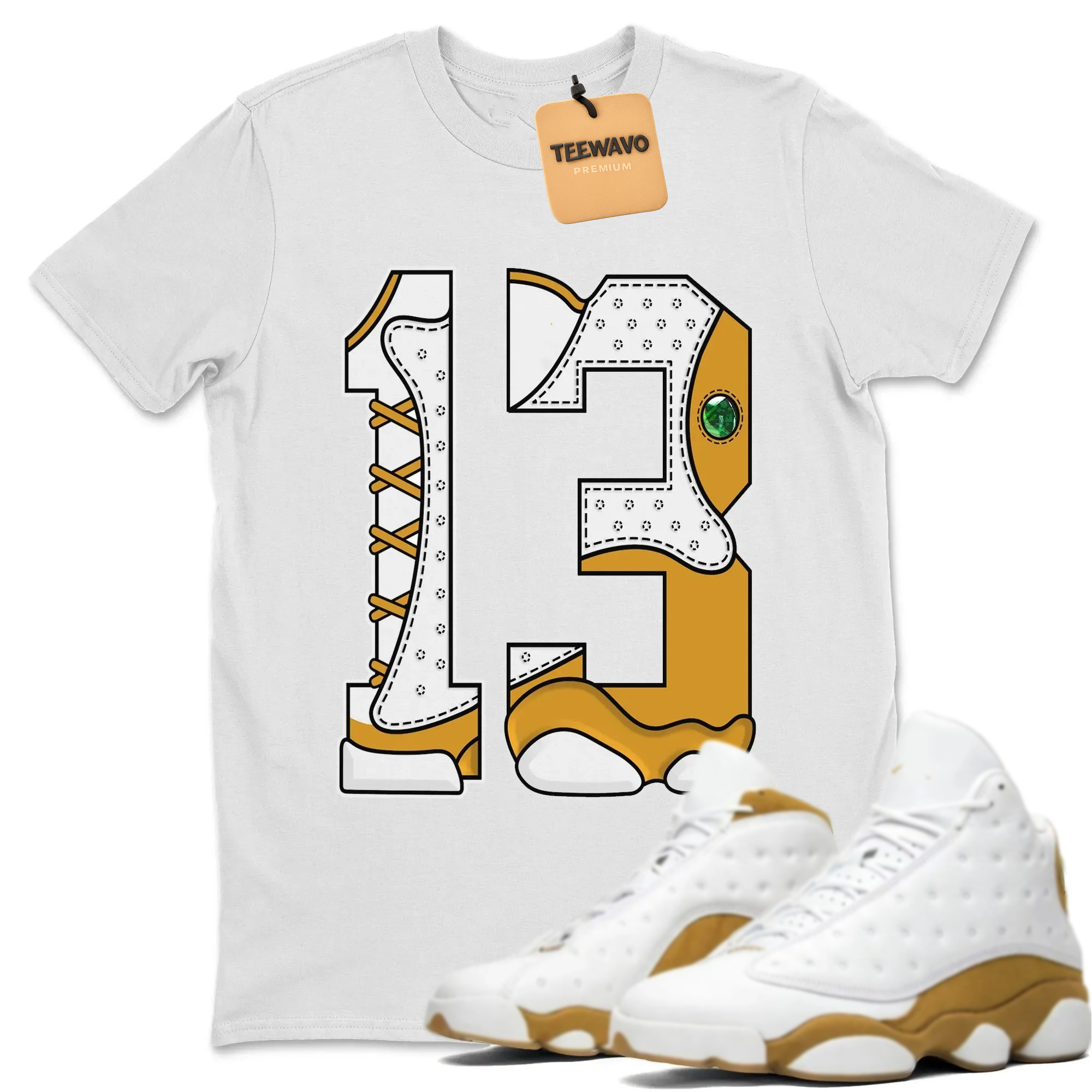 Number 13 Unisex Tops - Air Joardan 13 Wheat