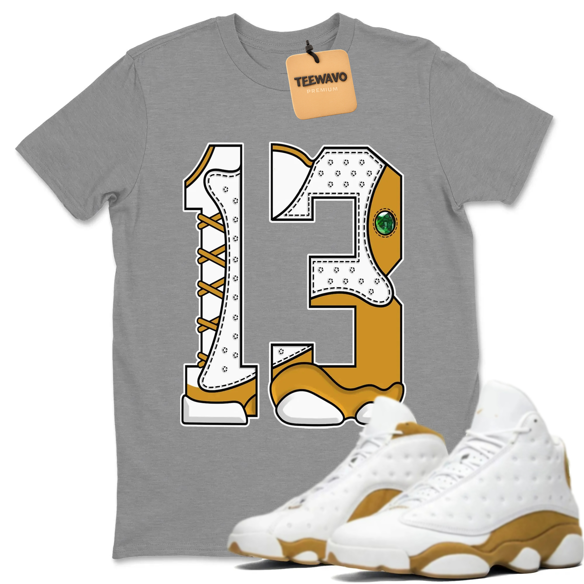 Number 13 Unisex Tops - Air Joardan 13 Wheat