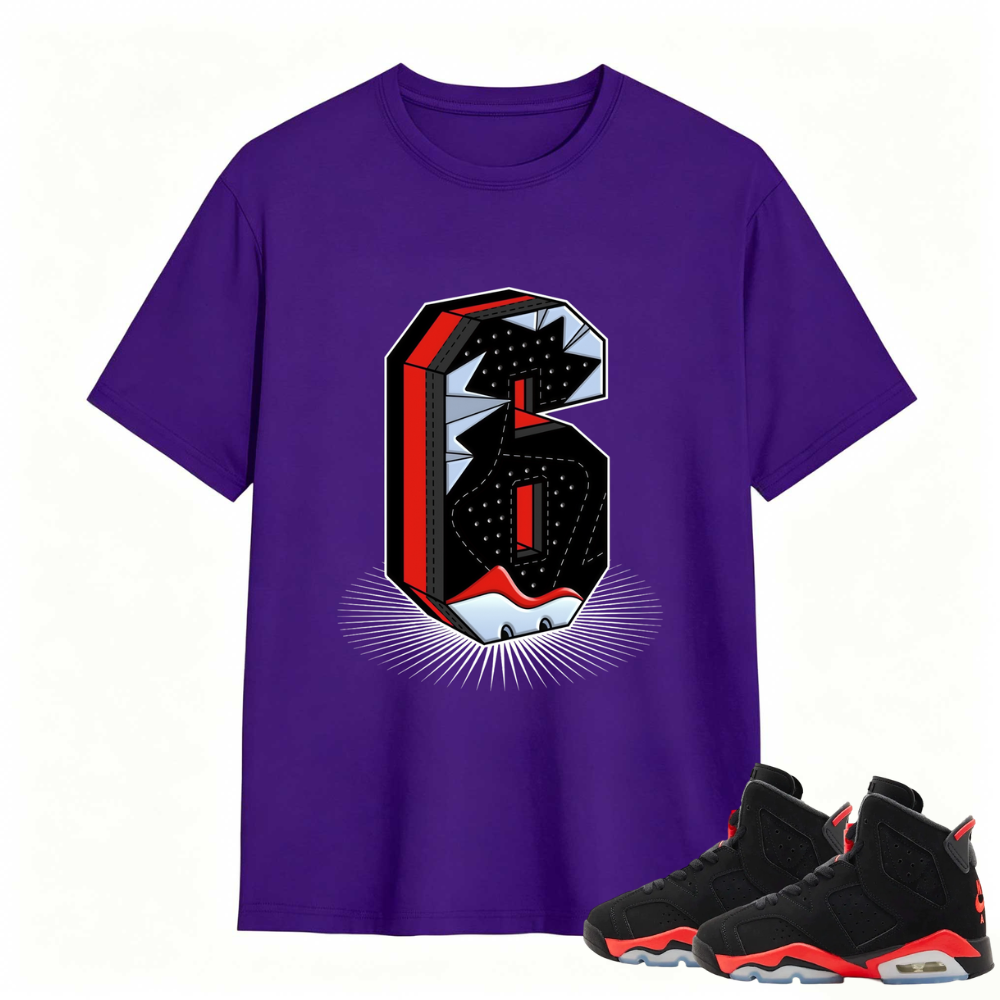 Number Statue TEEWAVO Sneaker Tees - Air Jordan 6 Reverse Infrared