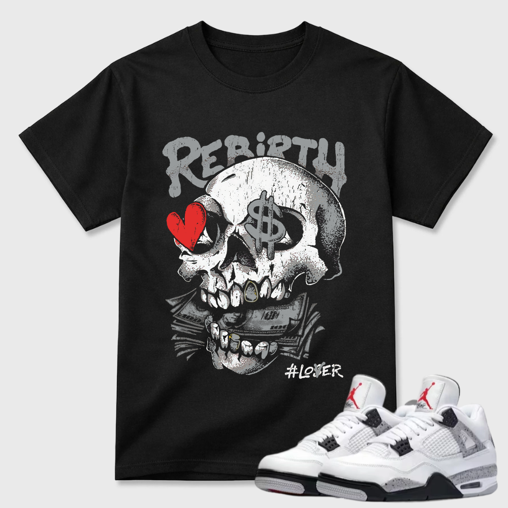Rebirth Skull Money Air Jordan 4 Graphic Tee