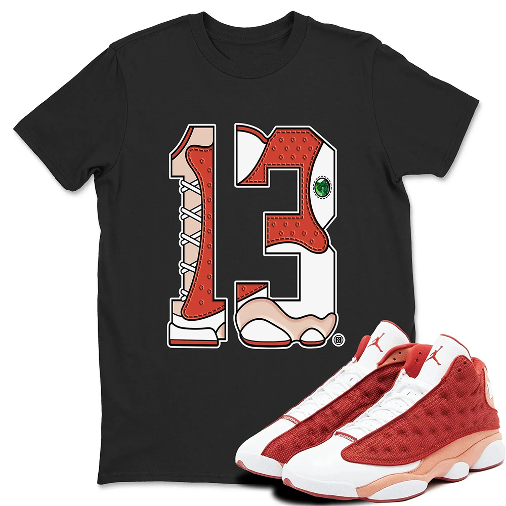 Number 13 TEEWAVO  Sneaker Tees - Air Jordan 13 Dune Red