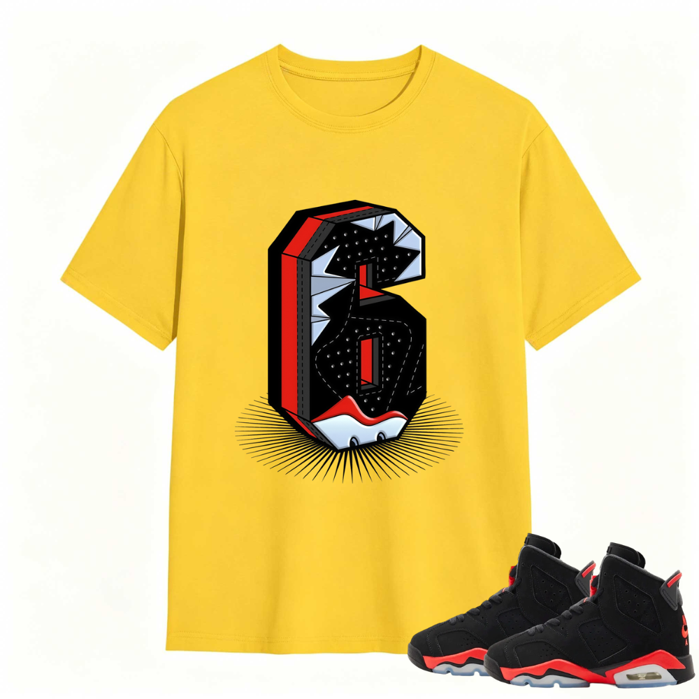 Number Statue TEEWAVO Sneaker Tees - Air Jordan 6 Reverse Infrared