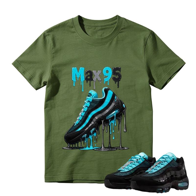 Max 95 Drip Graphic Tee – Aqua Black Sneaker Match Shirt