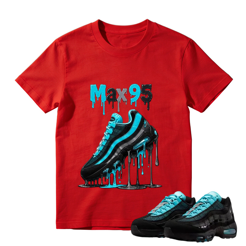 Max 95 Drip Graphic Tee – Aqua Black Sneaker Match Shirt