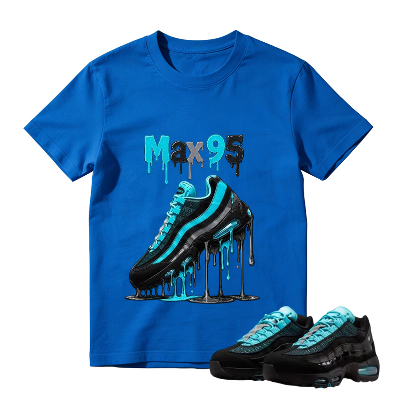 Max 95 Drip Graphic Tee – Aqua Black Sneaker Match Shirt
