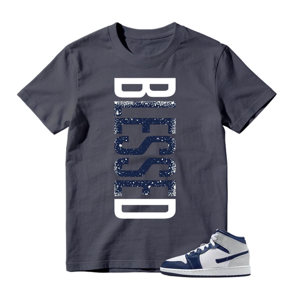 1 Light Smoke Grey Obsidian Midnight Navy Blue White  T Shirt Match VERTBLS