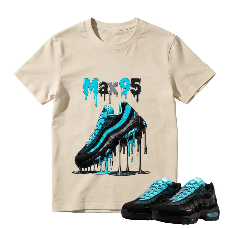 Max 95 Drip Graphic Tee – Aqua Black Sneaker Match Shirt