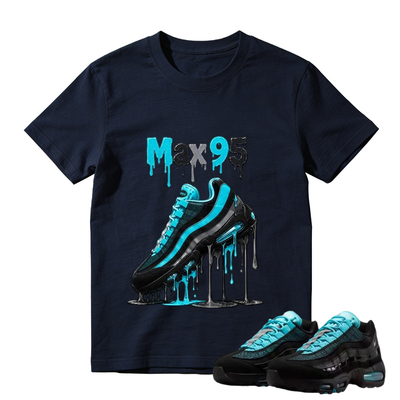Max 95 Drip Graphic Tee – Aqua Black Sneaker Match Shirt