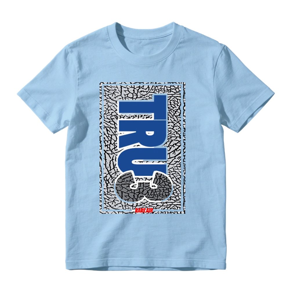 AJ 3 True Blue White Fire Red Cement Grey Match Tee