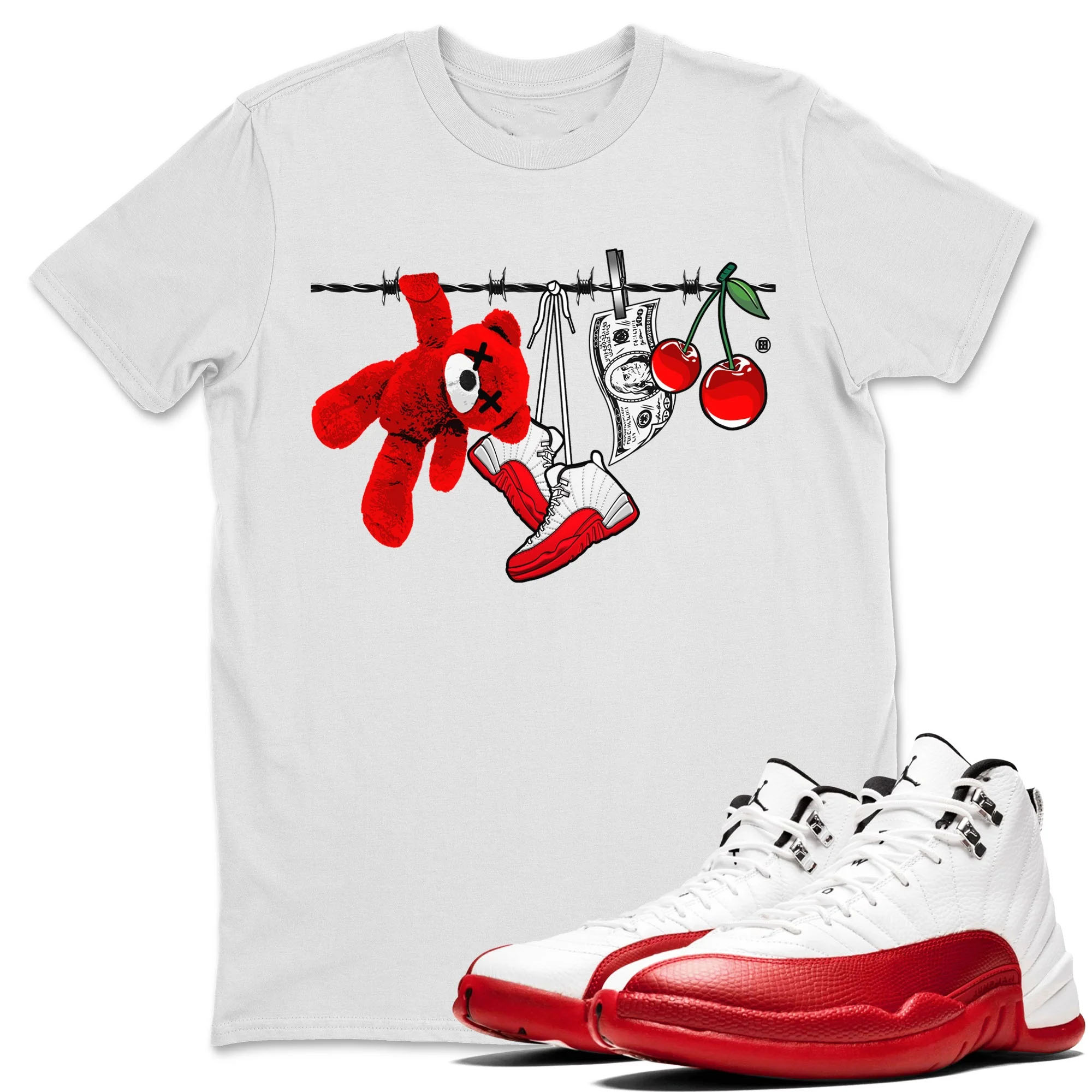 Clothesline Unisex Tops - Air Jordan 12 Cherry