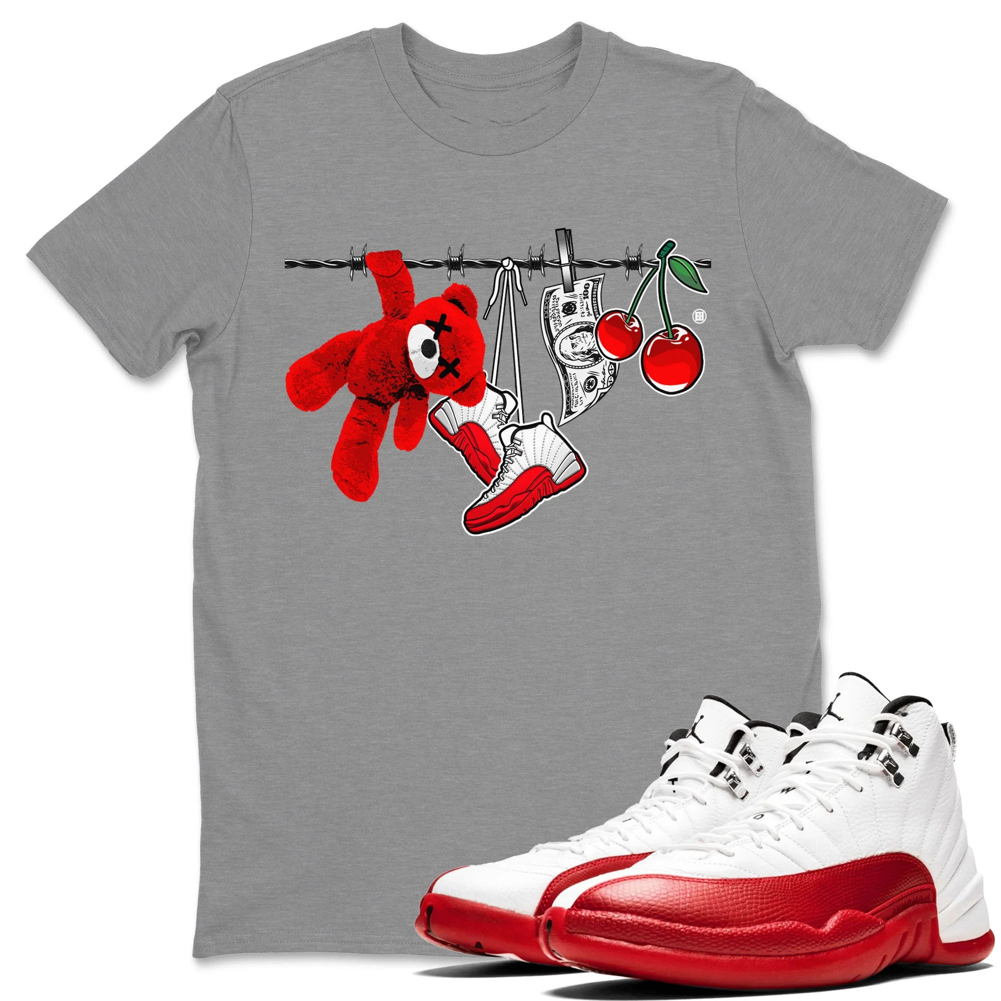 Clothesline Unisex Tops - Air Jordan 12 Cherry