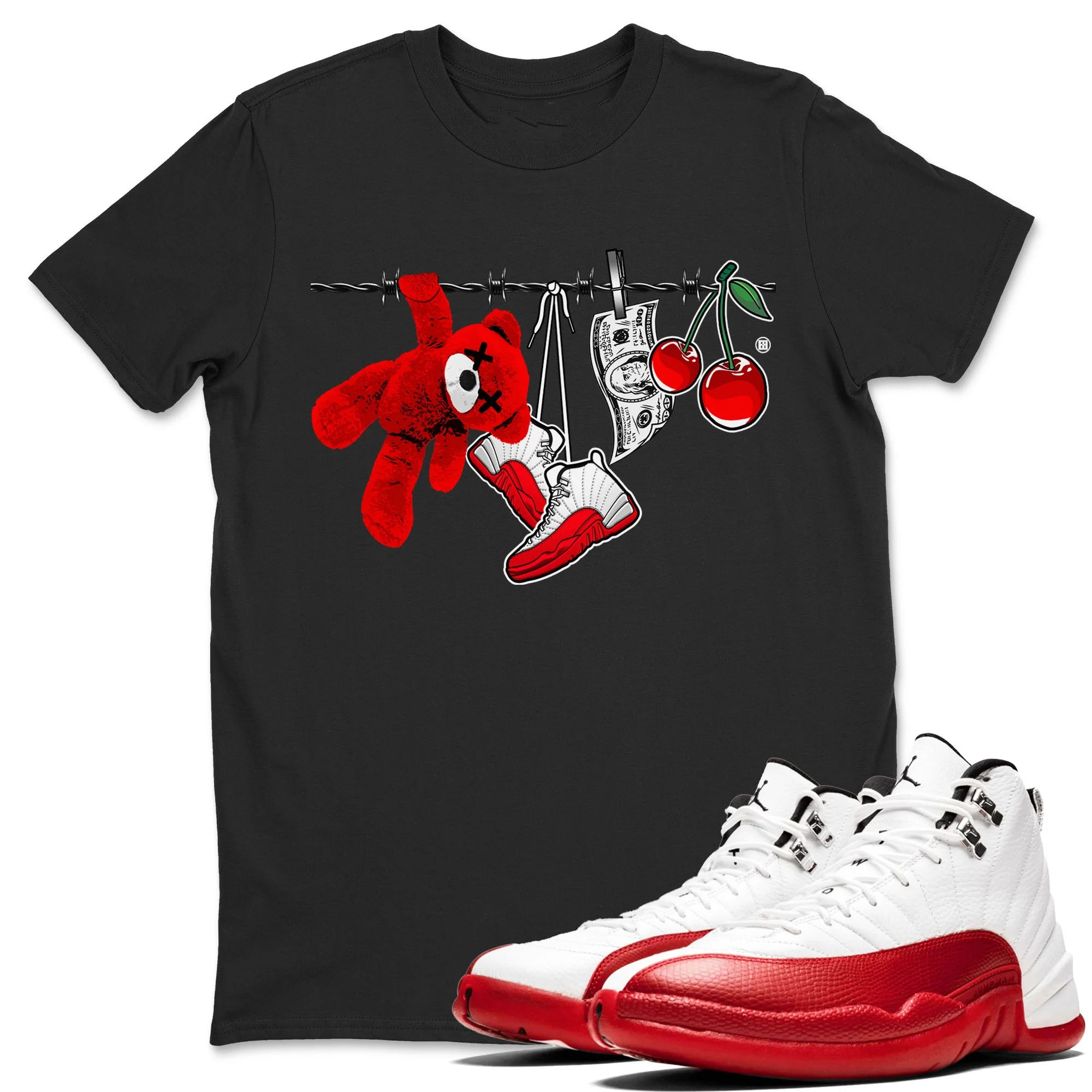 Clothesline Unisex Tops - Air Jordan 12 Cherry