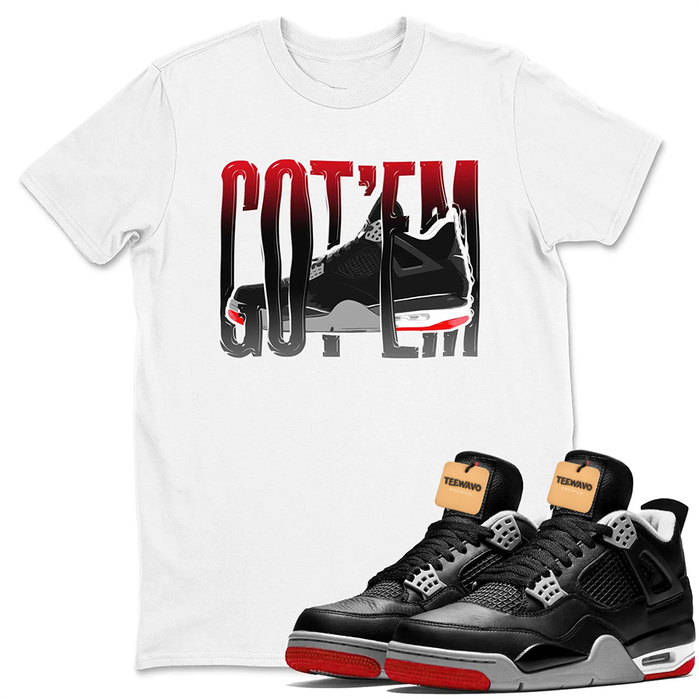 Wiggling Gotem Sneaker Tee - Air Jordan 4 Bred Reimagined