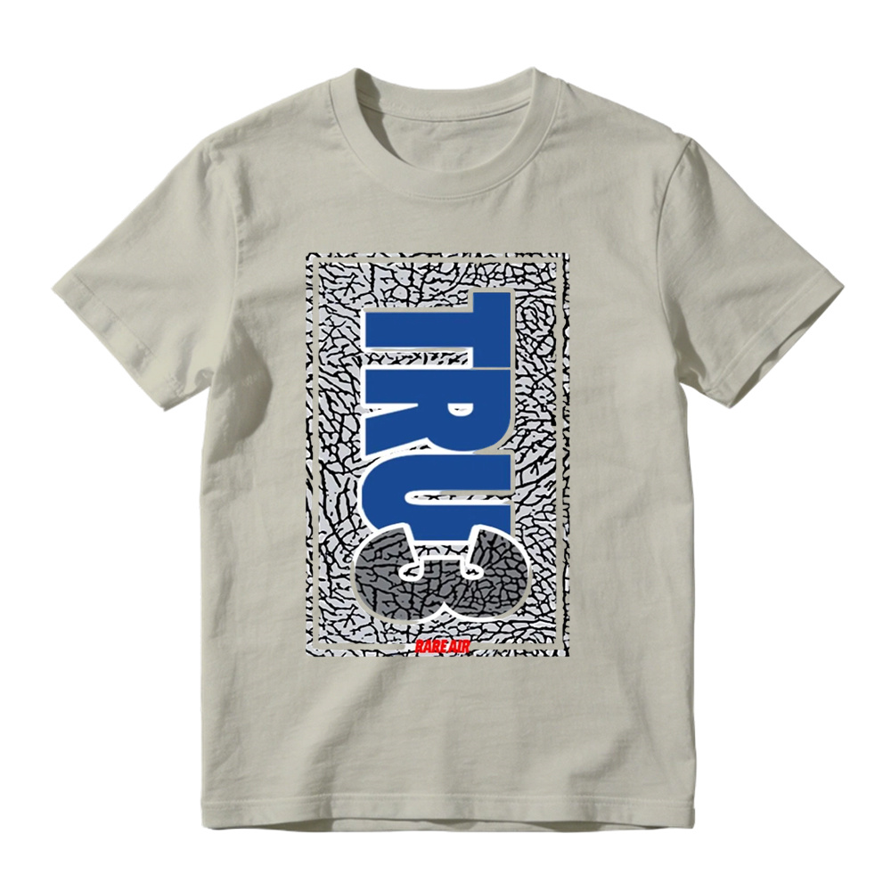AJ 3 True Blue White Fire Red Cement Grey Match Tee