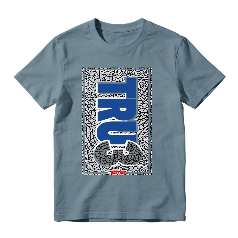 AJ 3 True Blue White Fire Red Cement Grey Match Tee