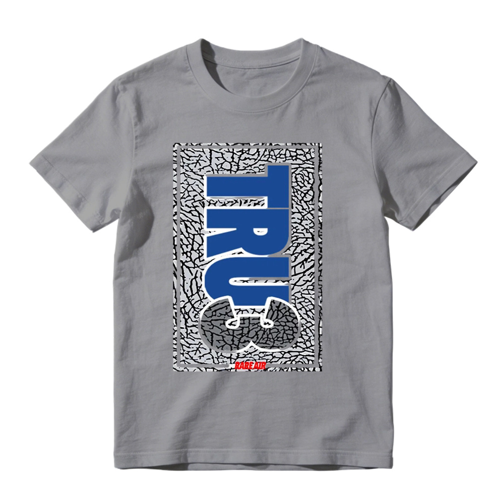 AJ 3 True Blue White Fire Red Cement Grey Match Tee