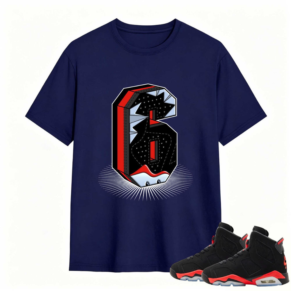 Number Statue TEEWAVO Sneaker Tees - Air Jordan 6 Reverse Infrared