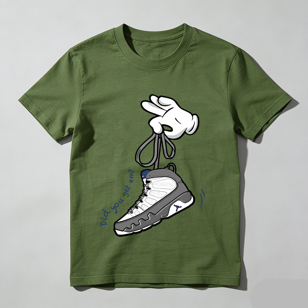 Cartoon Hands Sneaker Tees - Air Jordan 9 Flint Grey