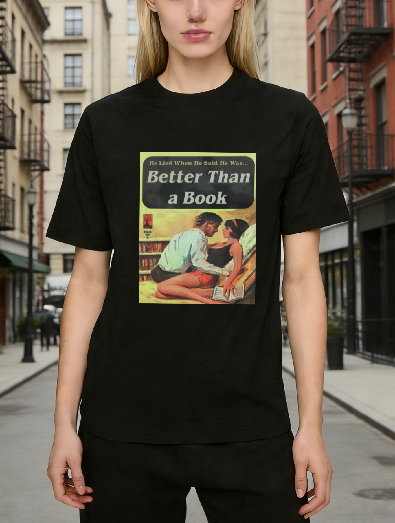 Better Than A Book Romance Cover Art tshirt 100% cotton