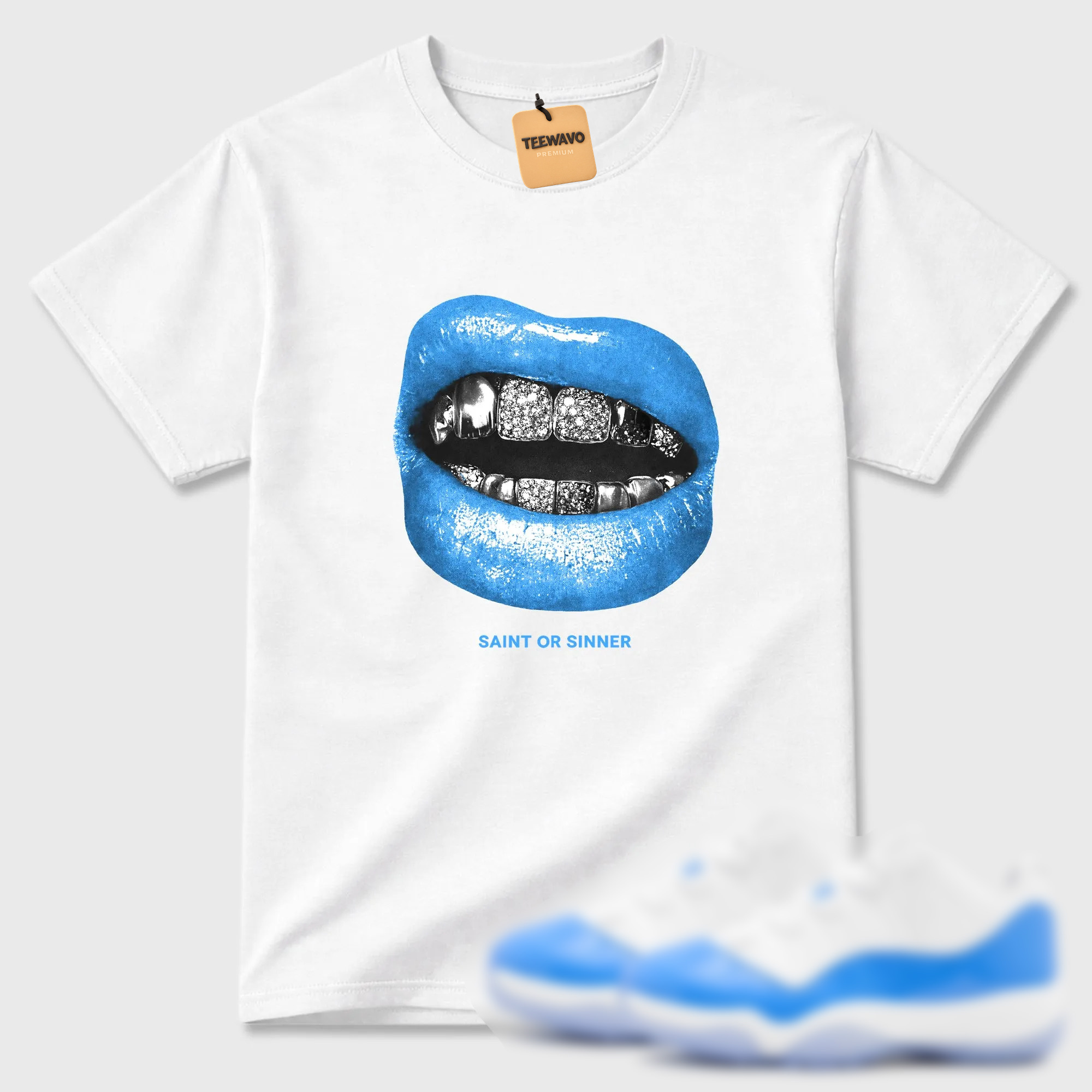Saint Or Sinner Sneaker Tees - AJD 11 University Blue