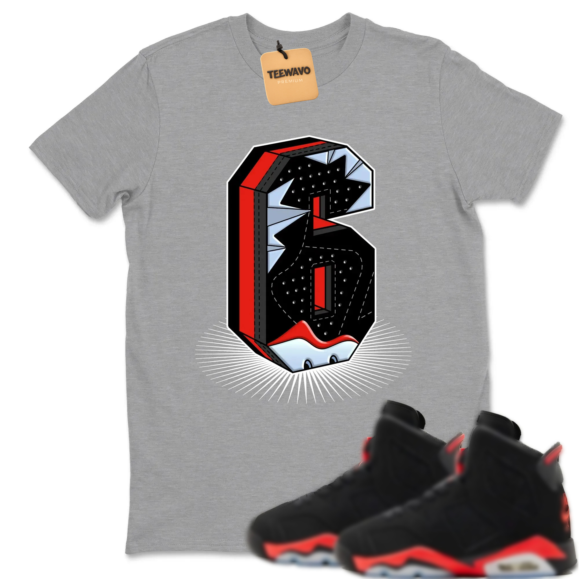 Number Statue TEEWAVO Sneaker Tees - Alr Joarden 6 Reverse Infrared
