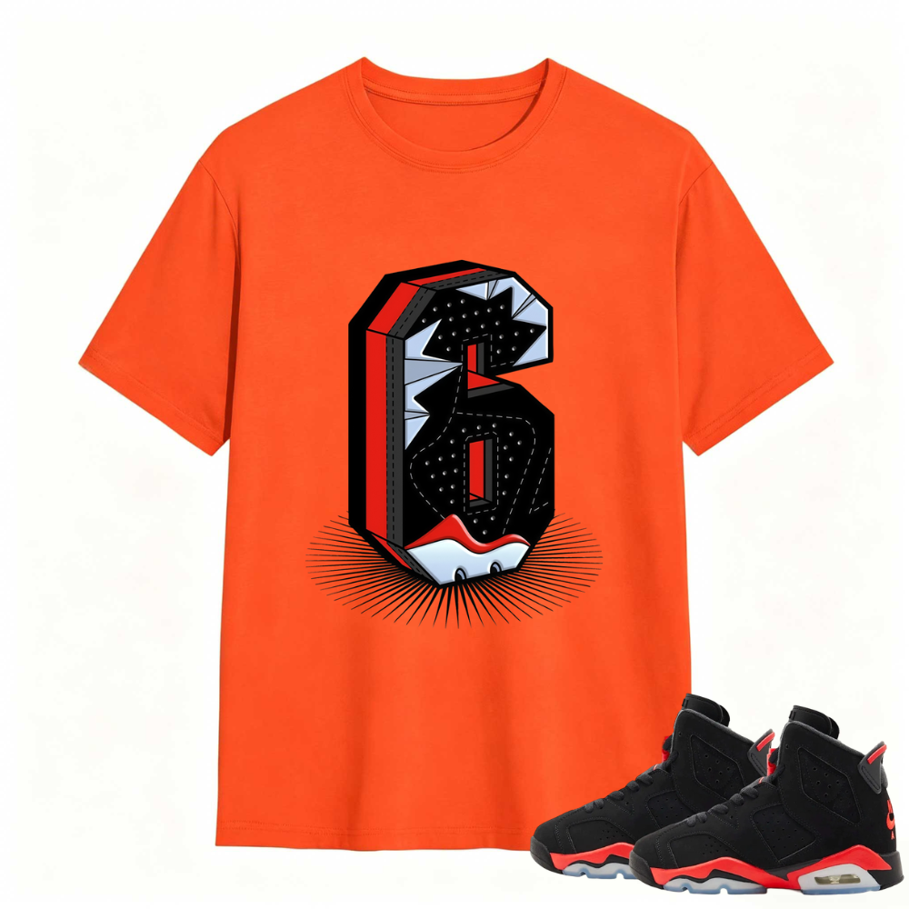 Number Statue TEEWAVO Sneaker Tees - Air Jordan 6 Reverse Infrared