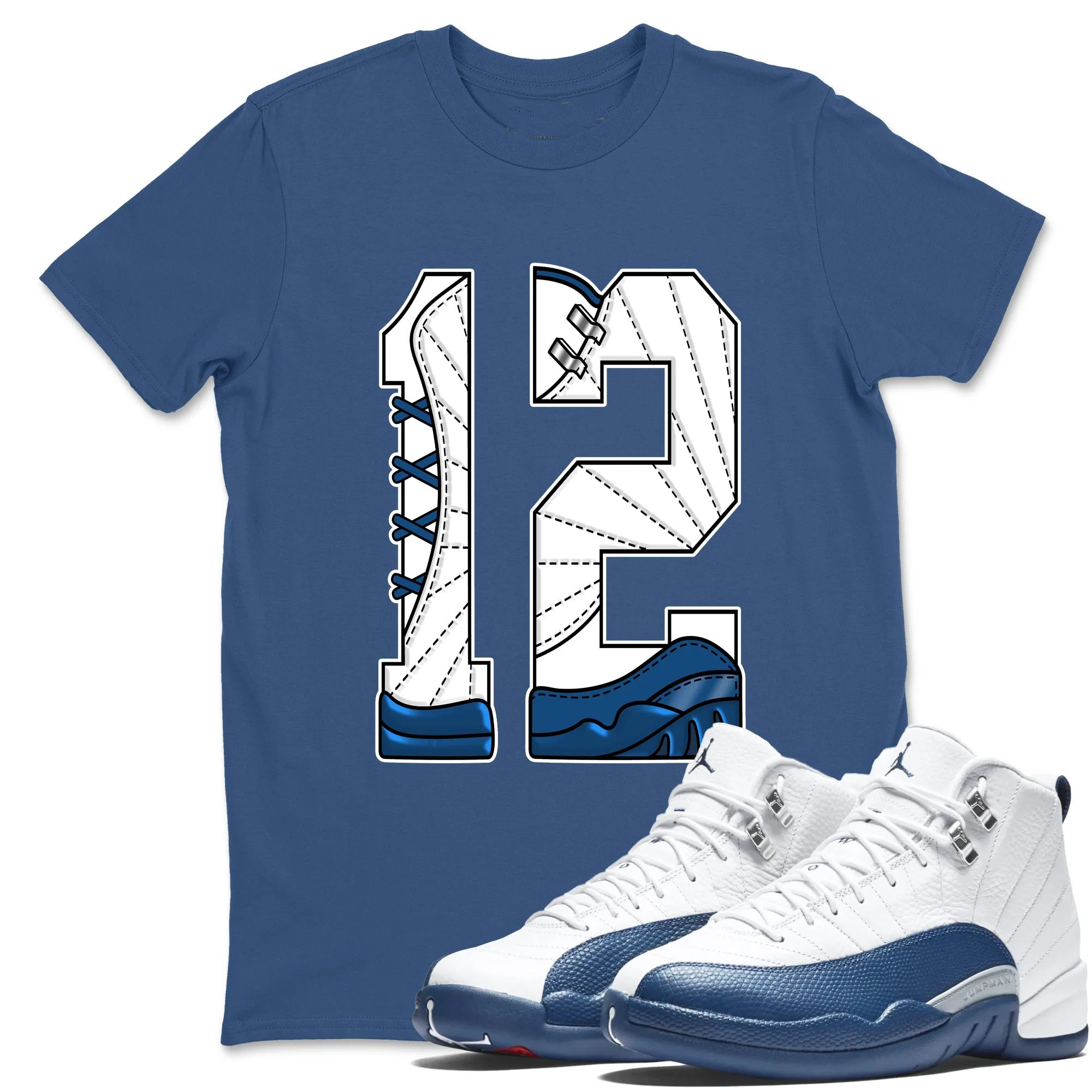 Number 12 TEEWAVO Sneaker Tees - Air Jordan 12 French Blue