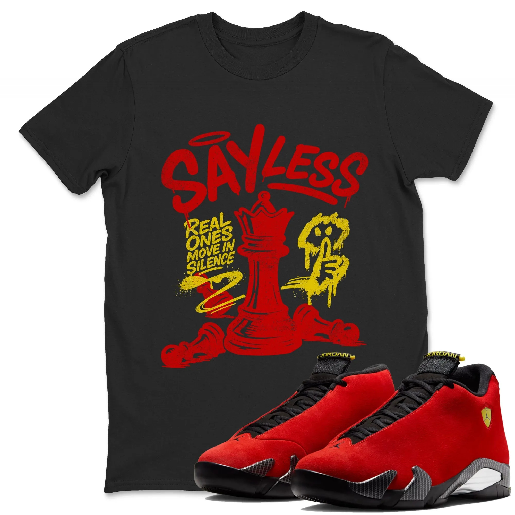 Say Less Sneaker Tees - Air Jordan 14 Challenge Red