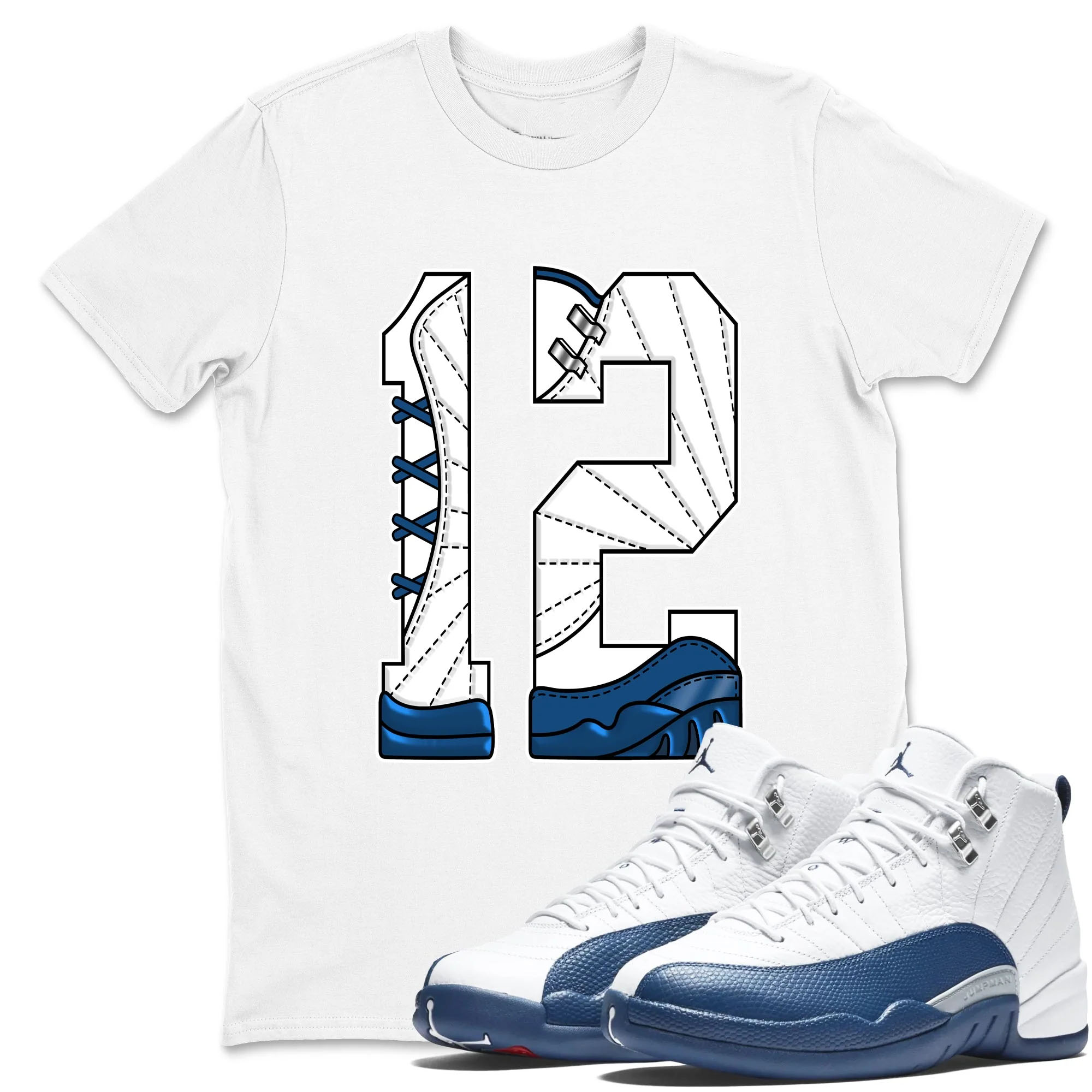 Number 12 TEEWAVO Sneaker Tees - Air Jordan 12 French Blue