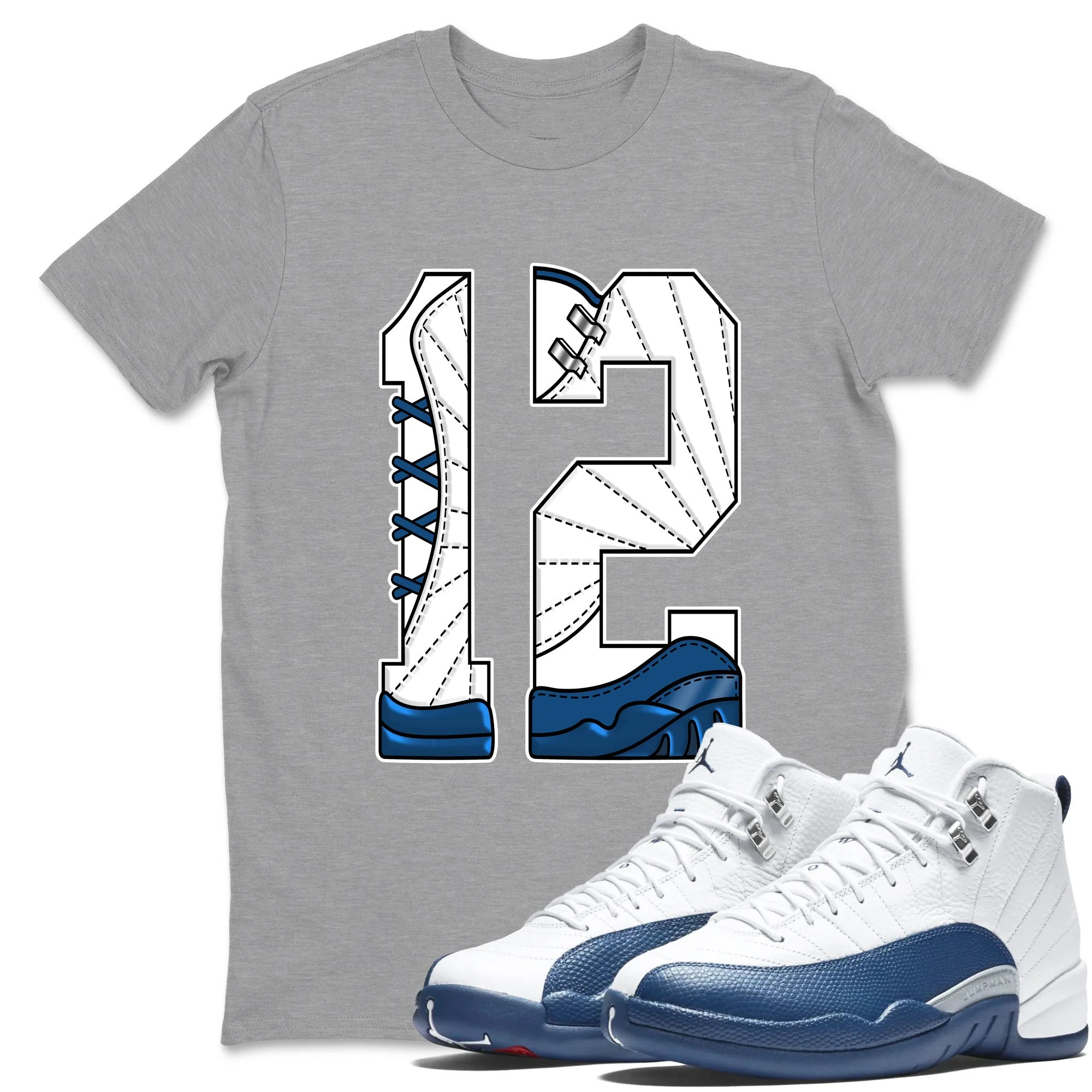 Number 12 TEEWAVO Sneaker Tees - Air Jordan 12 French Blue