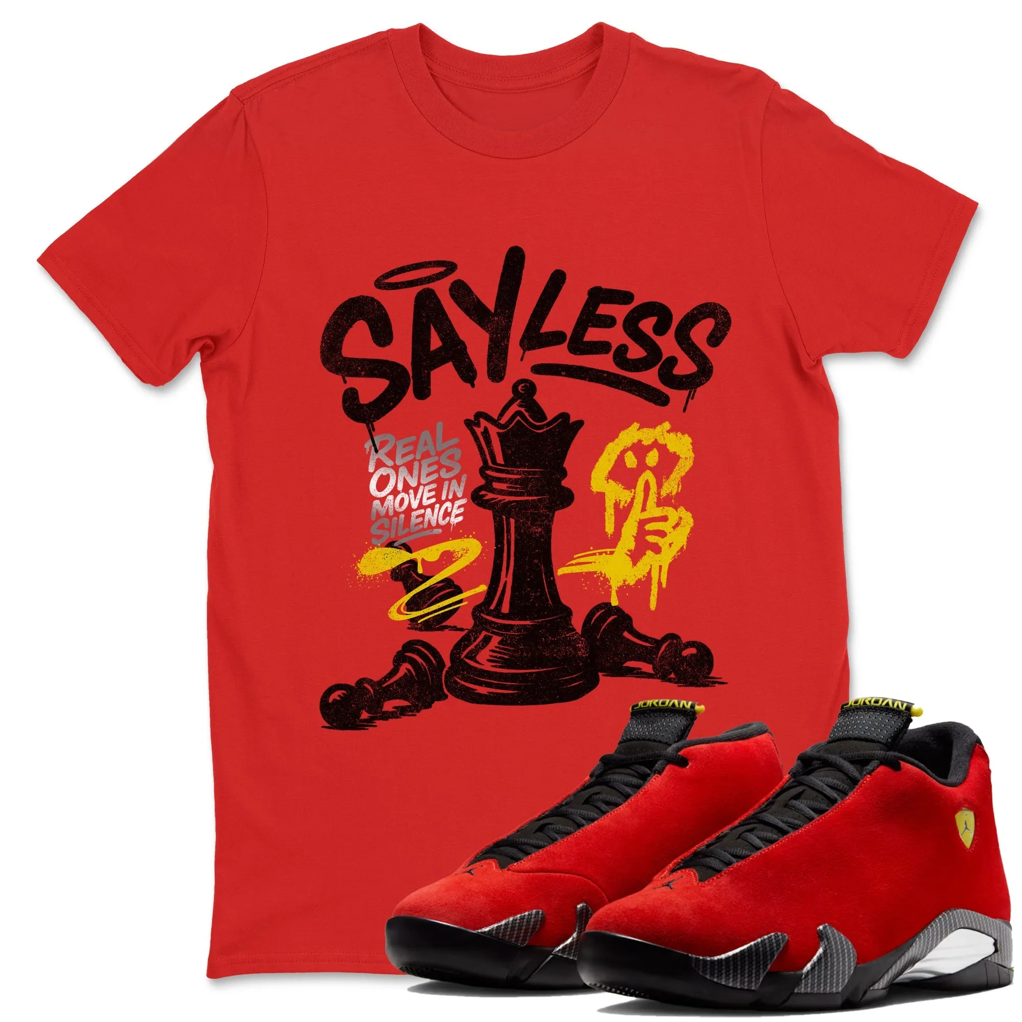 Say Less Sneaker Tees - Air Jordan 14 Challenge Red