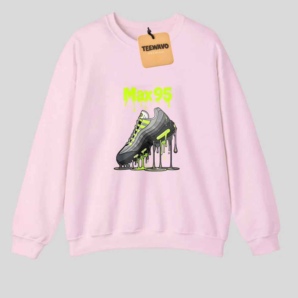Neon Green Max95 Sneaker Drip Graphic Print tshirt 100% cotton