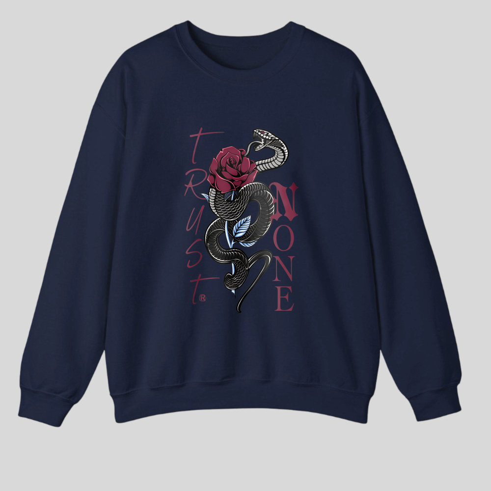 Snake Winding Around Rose With Text tshirt 100% cotton