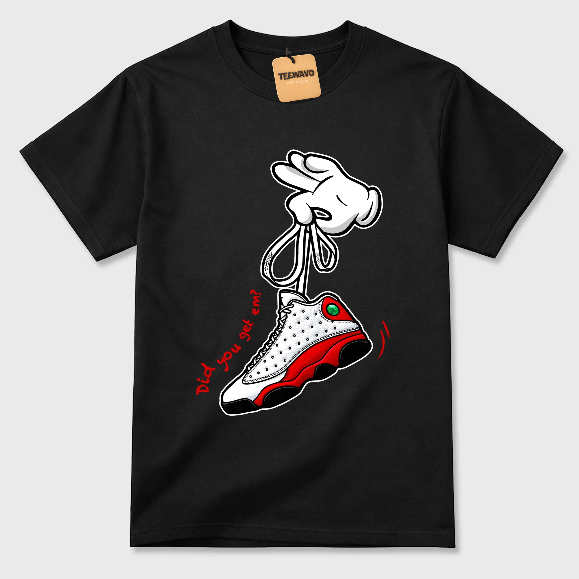 Cartoon Hands Sneaker Tees - AJD 13 University Red