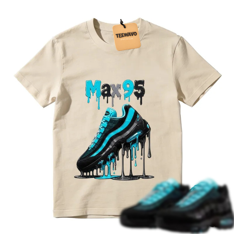 Max 95 Drip Graphic Tee – Aqua Black Sneaker Match Shirt
