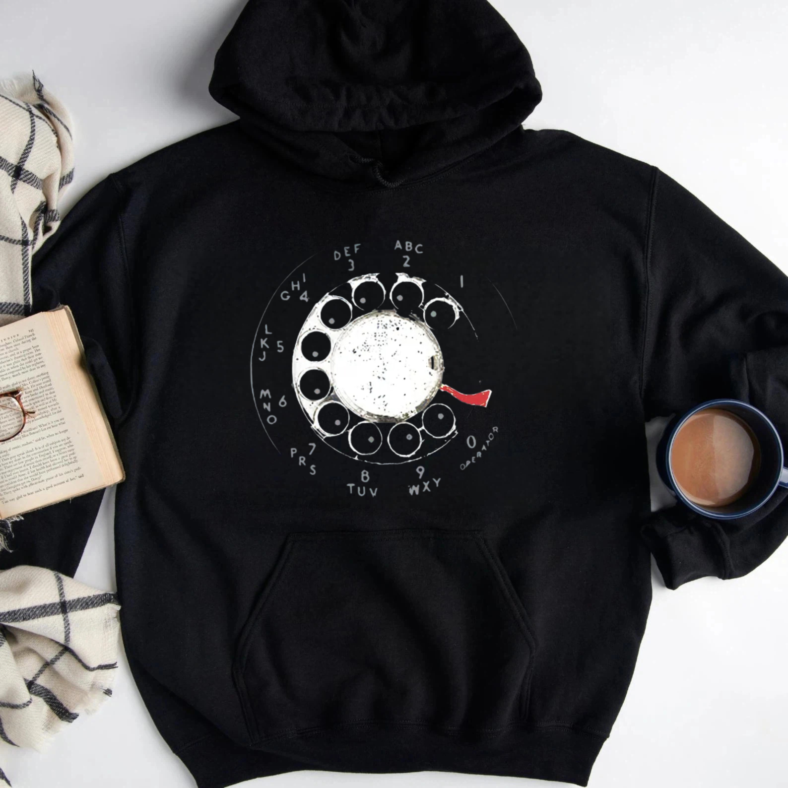 Vintage Rotary Phone Dial Graphic Unisex Classic Hoodie