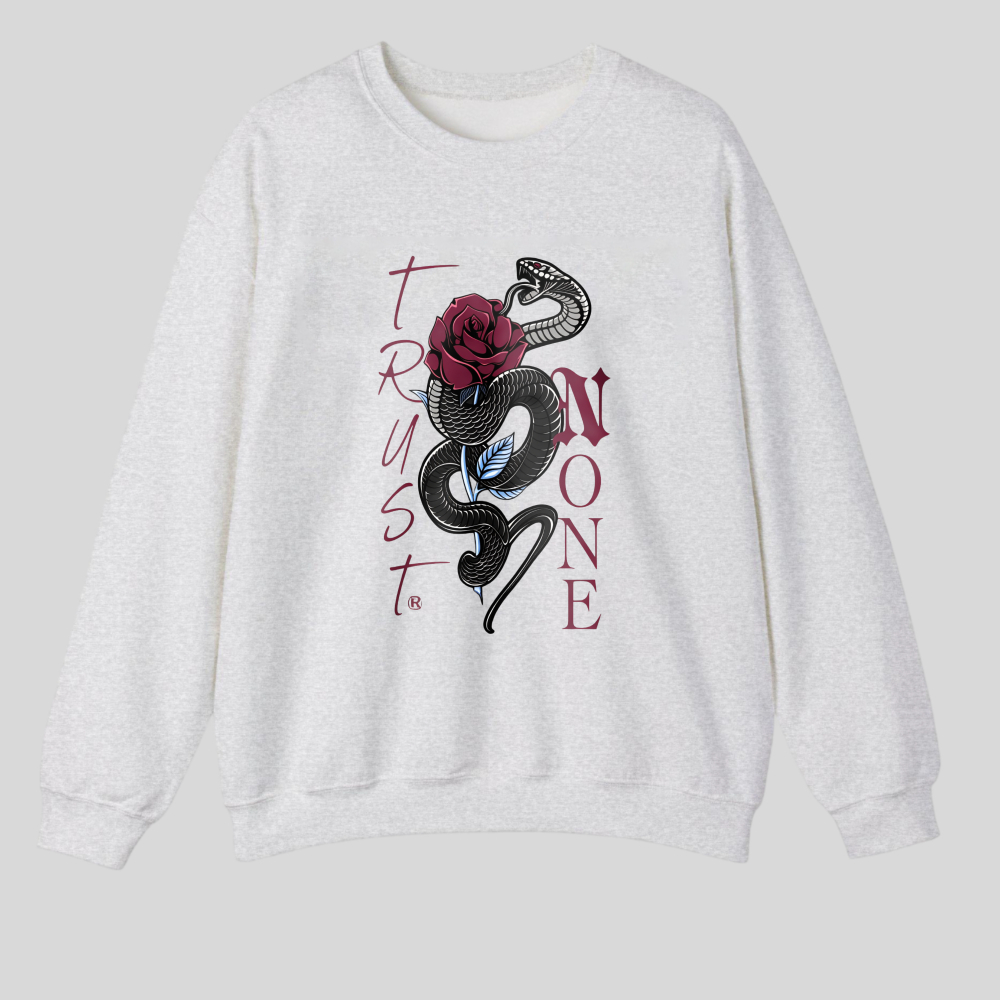 Snake Winding Around Rose With Text tshirt 100% cotton