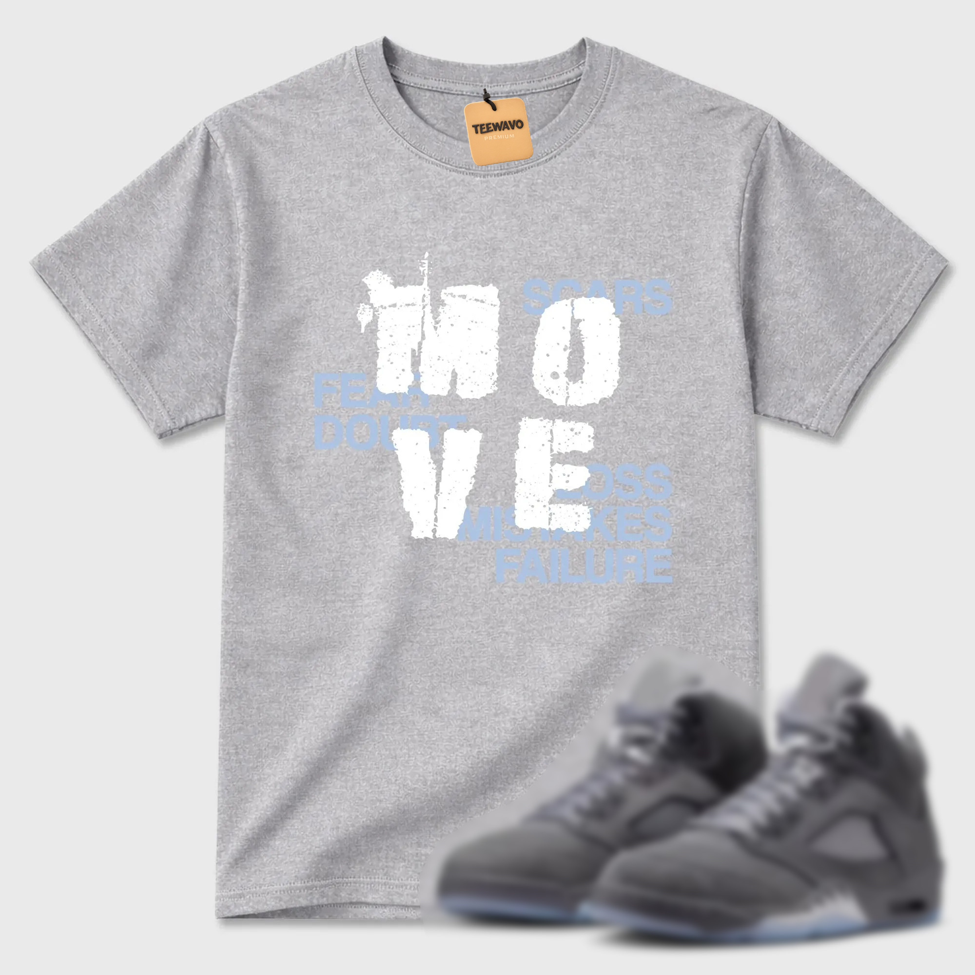 Move TEEWAVO Sneaker Tees - AJD 5 Wolf Grey