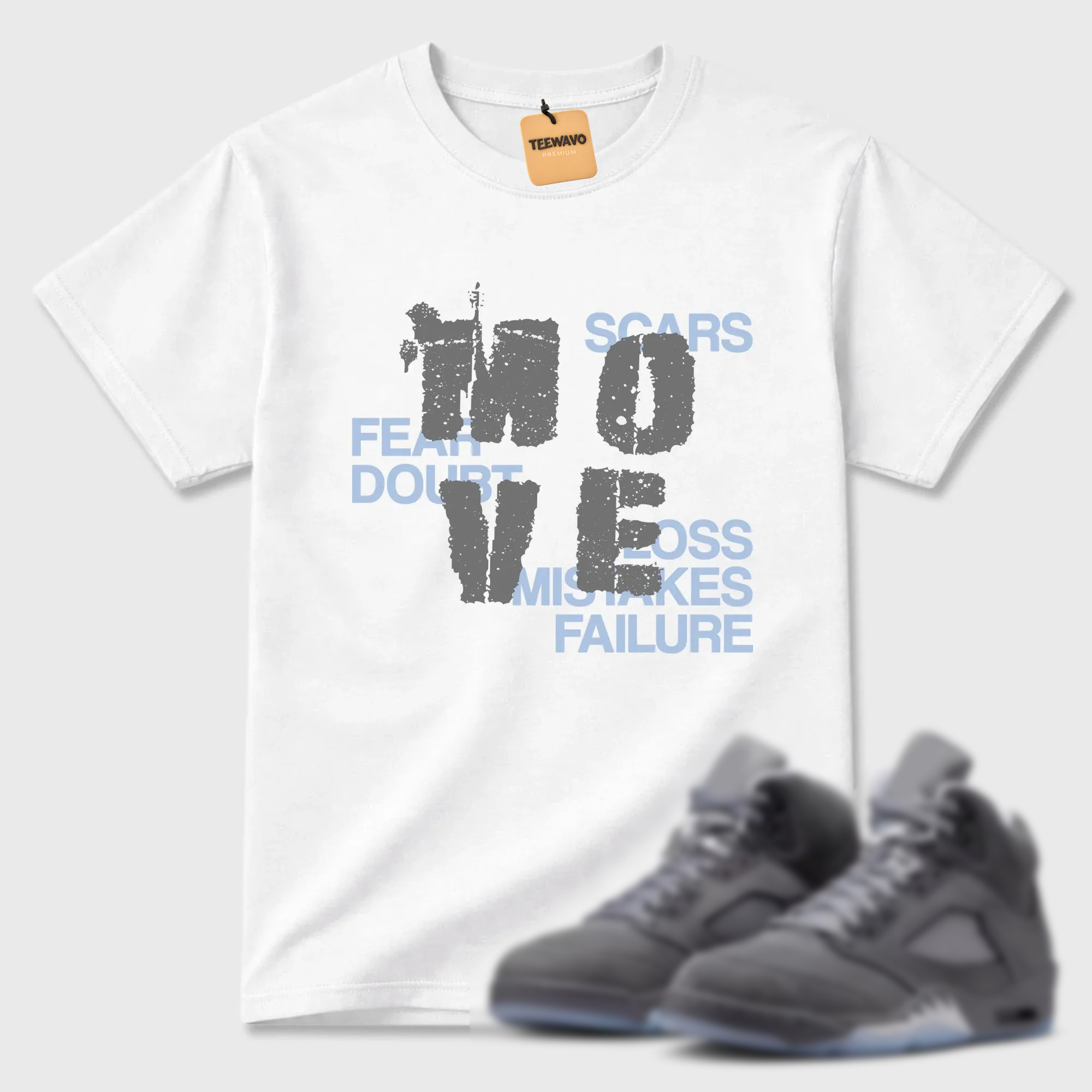 Move TEEWAVO Sneaker Tees - AJD 5 Wolf Grey