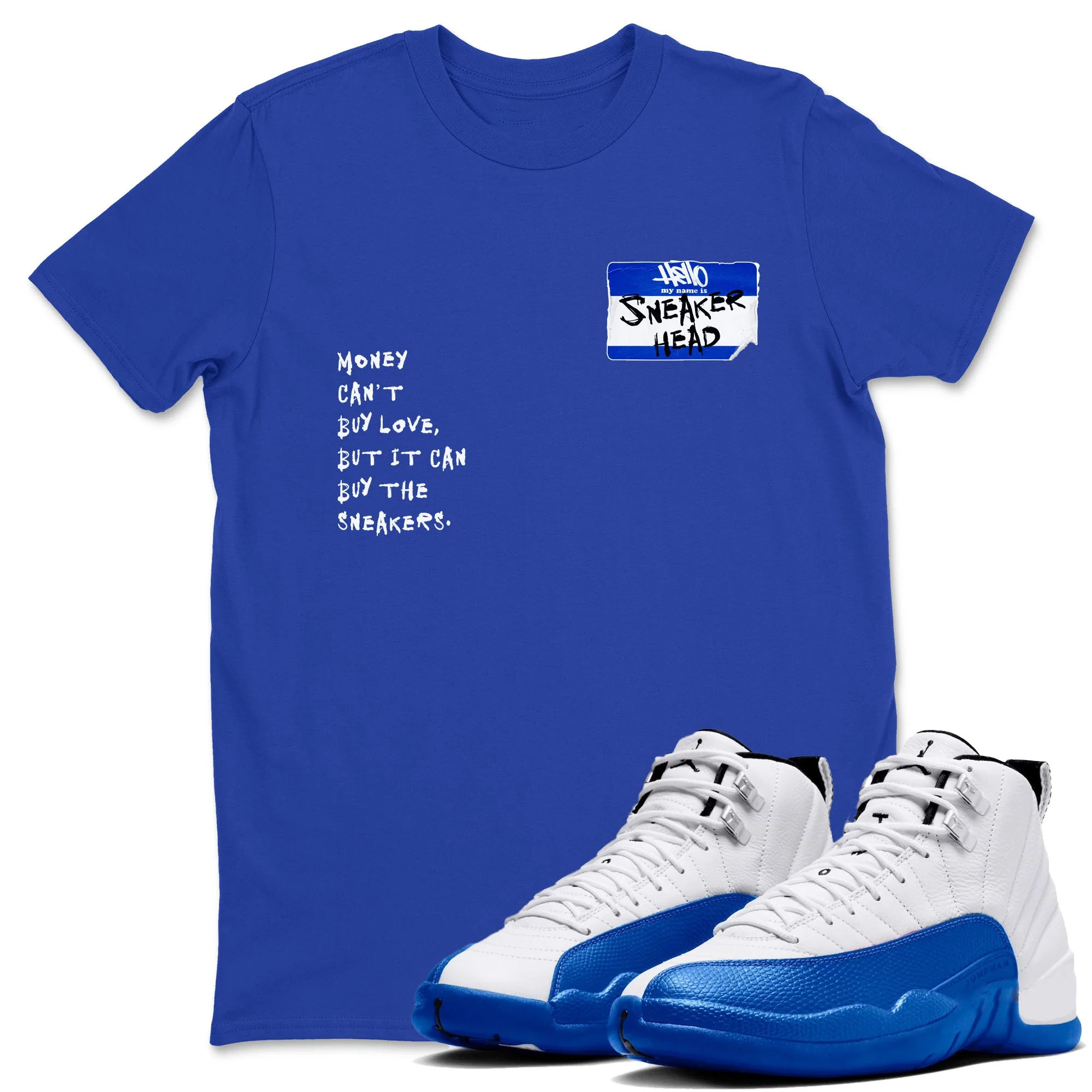 Sneakerhead Badge TEEWAVO Sneaker Tees - Air Jordan 12 Blueberry