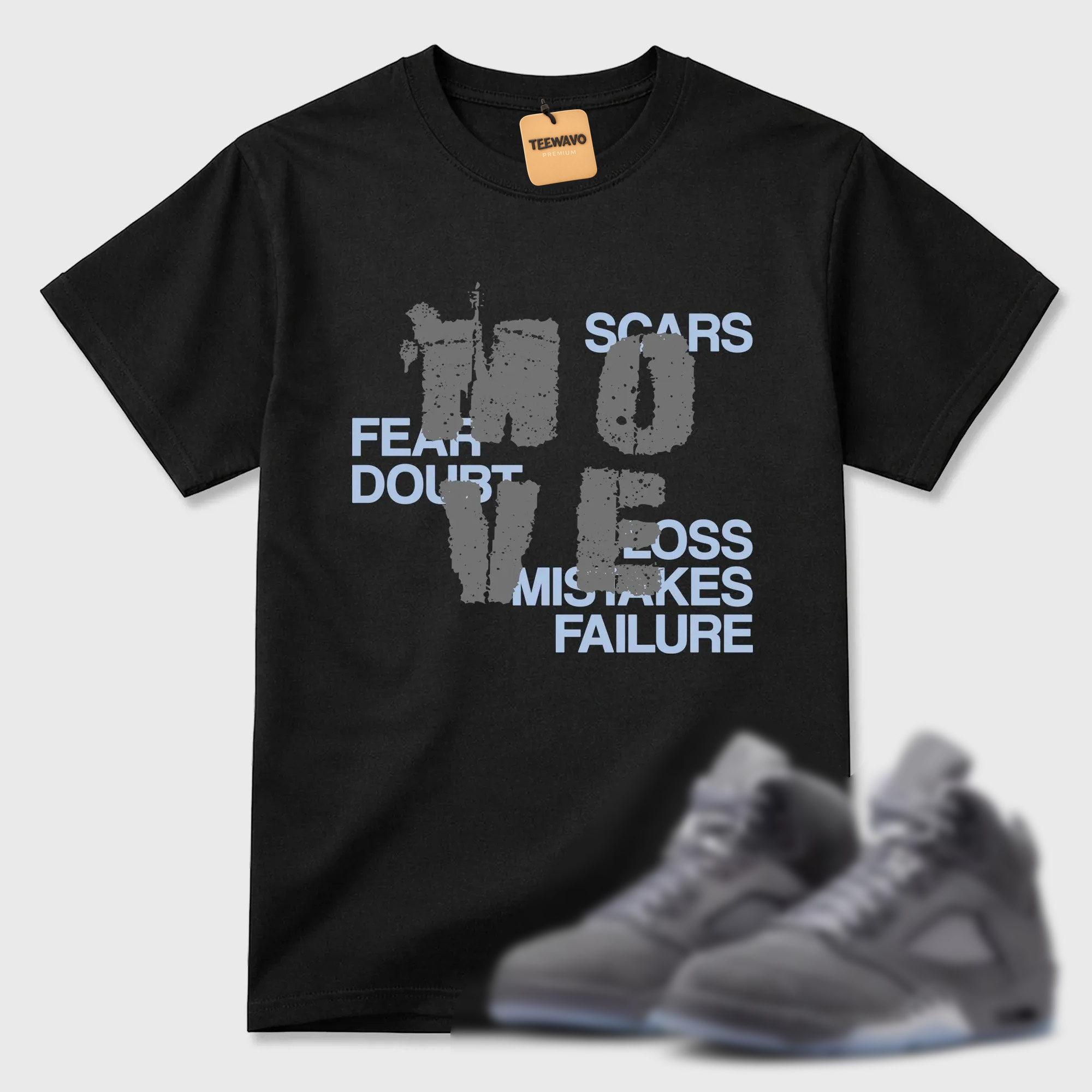 Move TEEWAVO Sneaker Tees - AJD 5 Wolf Grey