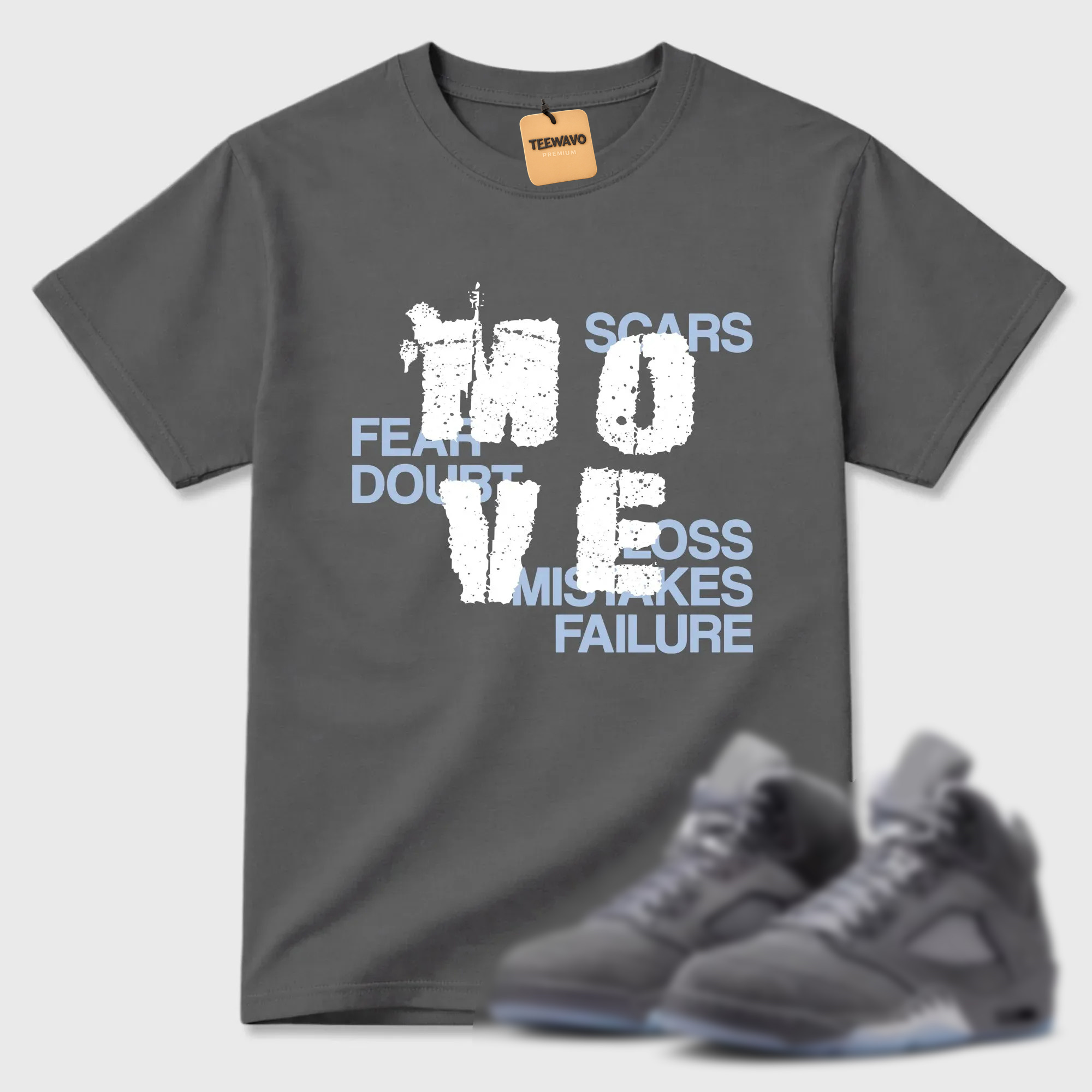 Move TEEWAVO Sneaker Tees - AJD 5 Wolf Grey
