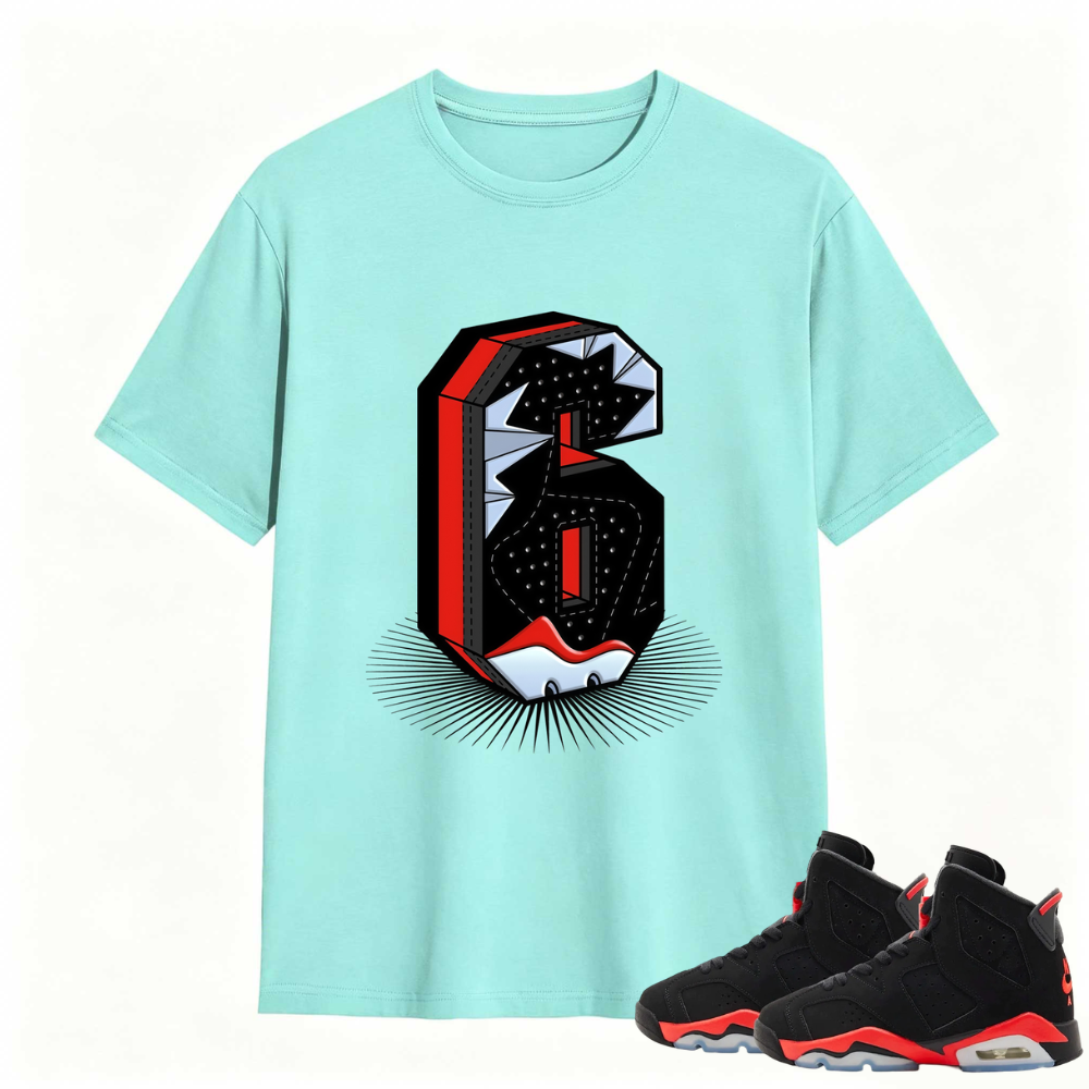 Number Statue TEEWAVO Sneaker Tees - Air Jordan 6 Reverse Infrared